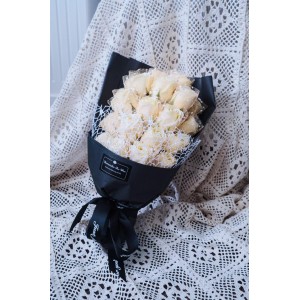 [現貨發售] Eternal Florist - 石鹼香皂永生花束21朵連禮盒 / Champagne